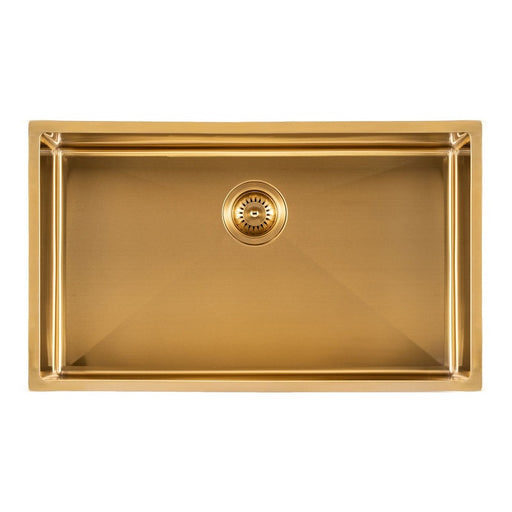 700 x 450 x 230mm Brushed Gold / Brass Kitchen & Laundry Sink - Acqua Bathrooms