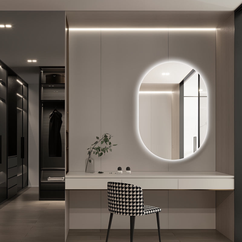 Oval Pill Touchless 700 x 1000 LED Mirror - Three Light Temperatures - Acqua Bathrooms