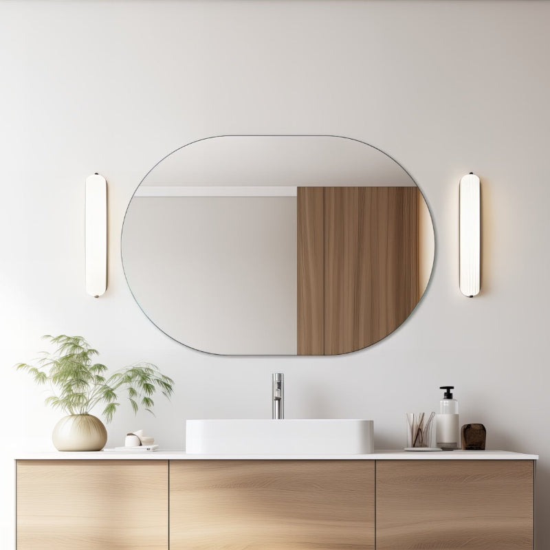 Oval Pill 700 x 100 Polished Edge Mirror - Acqua Bathrooms