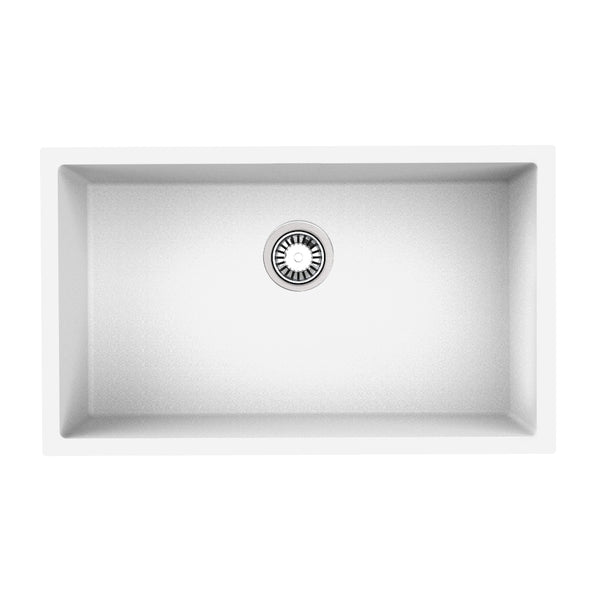 Avella 750mm Matte White Granite Kitchen & Laundry Sink
