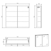Sella 750mm White Oak Shaving Cabinet By Indulge® - Acqua Bathrooms