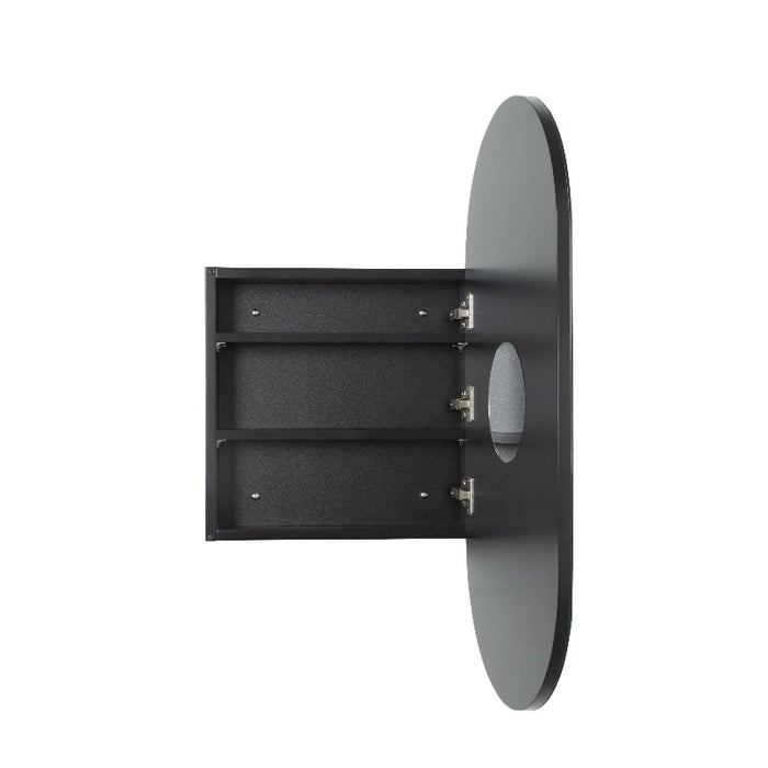 Pill Oval Matte Black Shaving Cabinet By Indulge® - Acqua Bathrooms