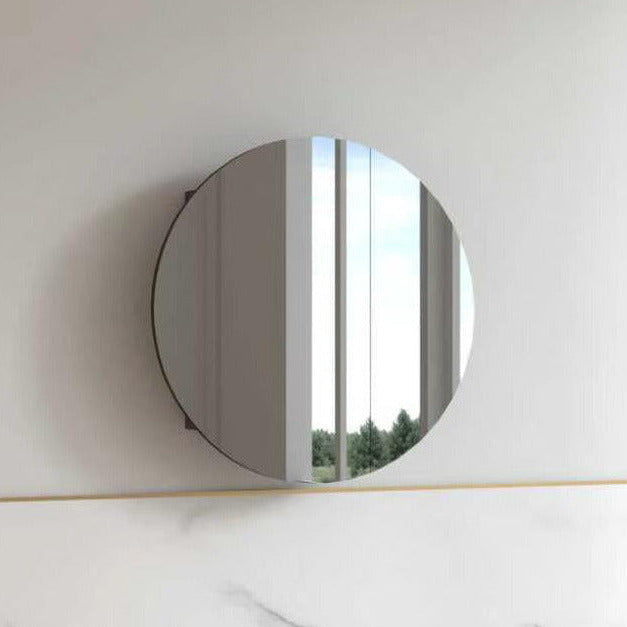 Round 800mm Alder Walnut Shaving Cabinet