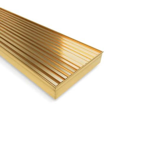 Brushed Gold 900mm Linear Grill Floor Waste - Acqua Bathrooms