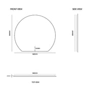 Cove Touchless 900 x 800 D Shape LED Mirror - Three Light Temperatures - Acqua Bathrooms