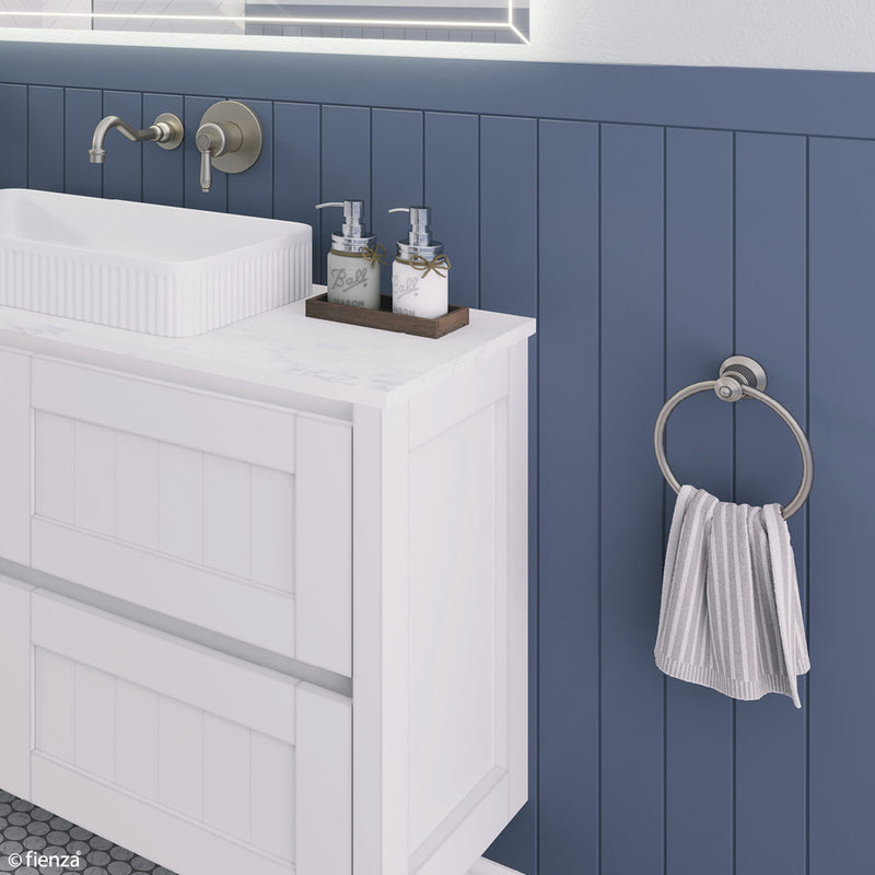 Lillian Towel Ring, Brushed Nickel - Acqua Bathrooms