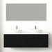 Kelsa 1500 Double Fluted Matte Black Wall Hung Vanity - Acqua Bathrooms
