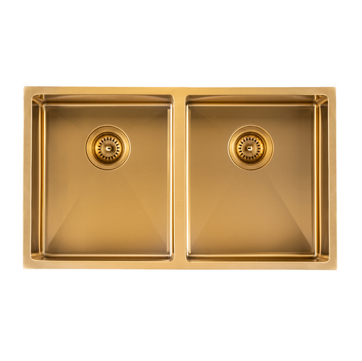 880 x 450 x 230mm Brushed Gold / Brass Kitchen Sink - Acqua Bathrooms