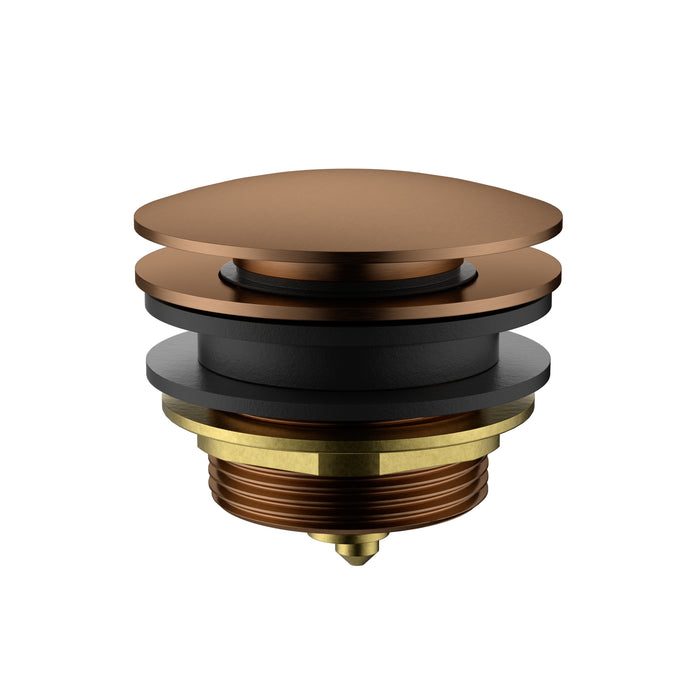 Brushed Copper Non Overflow 40mm Bath Pop Up Waste