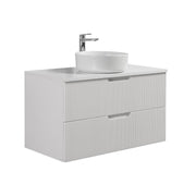 Kelsa 900 Fluted Matte White Wall Hung Vanity - Acqua Bathrooms