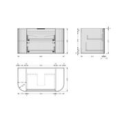 Siena 900 Curved Matte White Fluted Wall Hung Vanity - Acqua Bathrooms