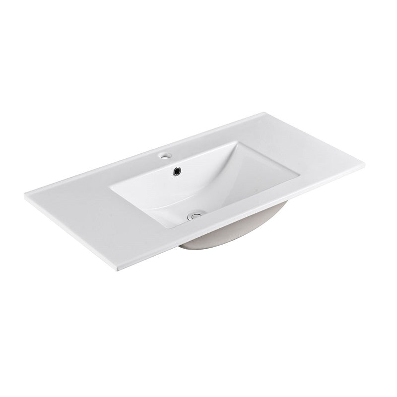 Indulge | Kelsa 900 Fluted Matte White Wall Hung Vanity - Acqua Bathrooms