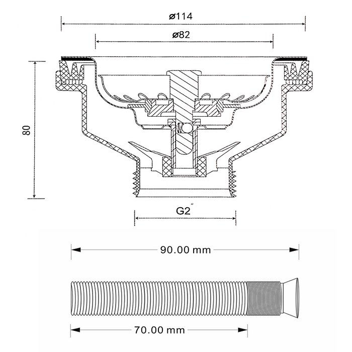 Antique Brass Stainless Steel Basket Waste & Long Thread - Acqua Bathrooms