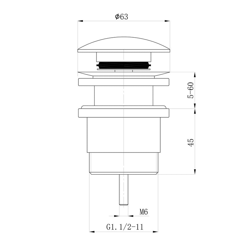Chrome Universal Basin Pop Up Waste