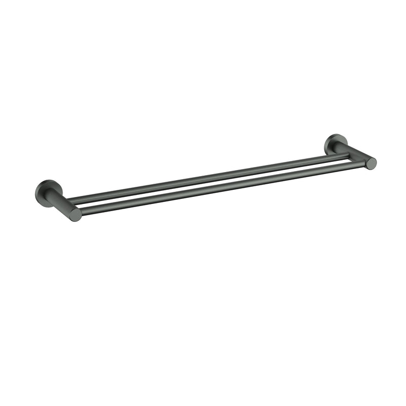 Linie Fluted Gun Metal Double Towel Rail 800 mm – 9901-800GM