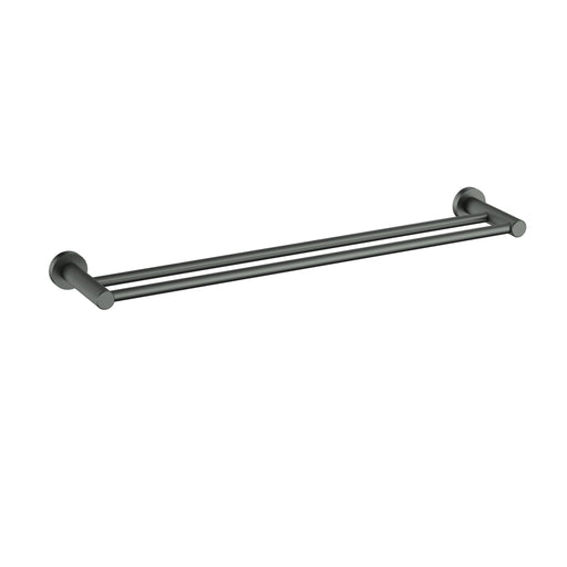 Linie Fluted Gun Metal Double Towel Rail 800 mm – 9901-800GM