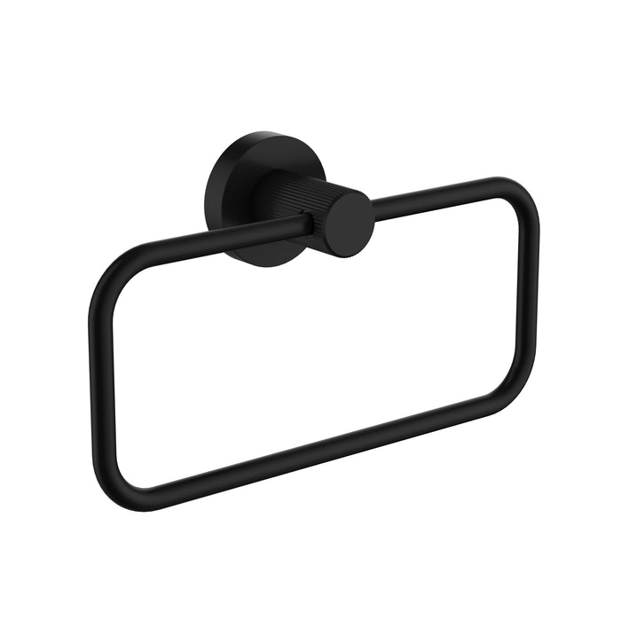 Linie Fluted Matt Black Towel Ring – 9913MB