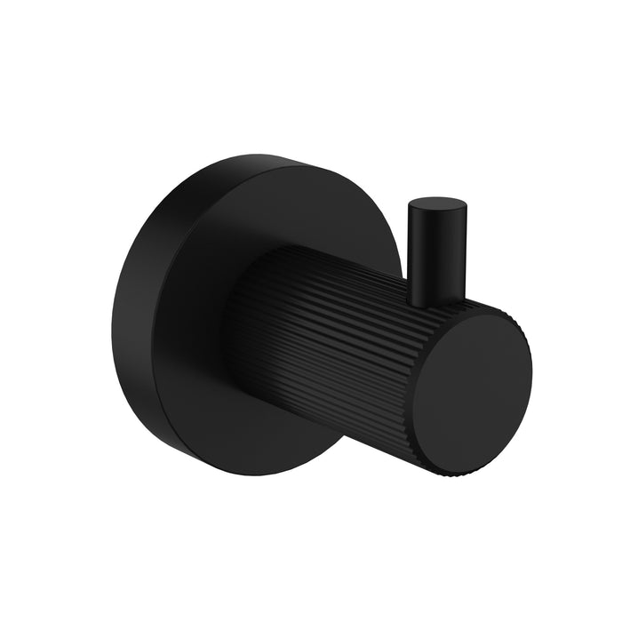 Linie Fluted Matt Black Robe Hook – 9915MB