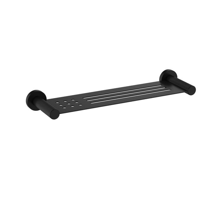 Linie Fluted Matt Black Metal Shelf – 9927A-MB