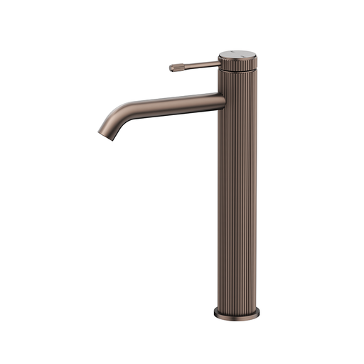 Mica Dusk Bronze Fluted Tall Basin Mixer - Acqua Bathrooms