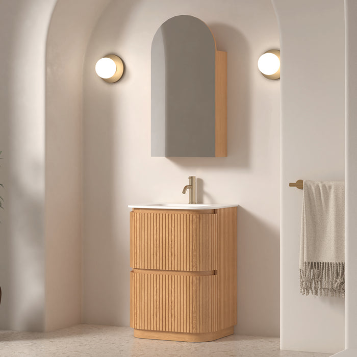 Adella 600 Light Walnut Fluted Floor Standing Vanity