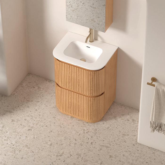 Adella 600 Light Walnut Fluted Floor Standing Vanity