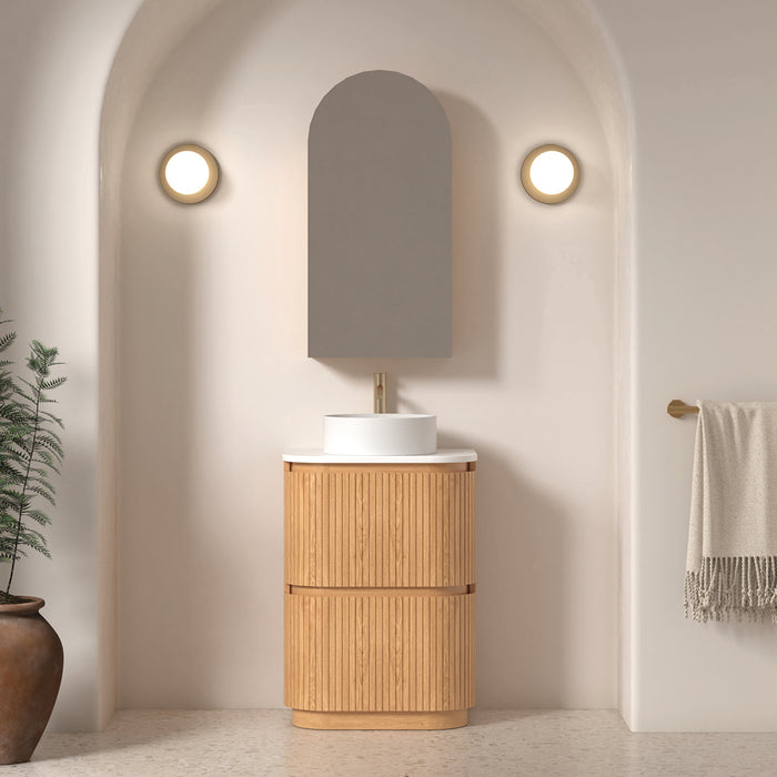 Adella 600 Light Walnut Fluted Floor Standing Vanity