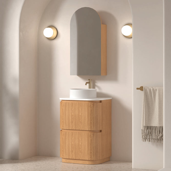 Adella 600 Light Walnut Fluted Floor Standing Vanity