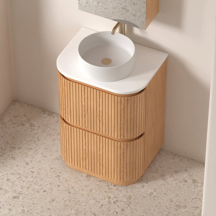 Adella 600 Light Walnut Fluted Floor Standing Vanity