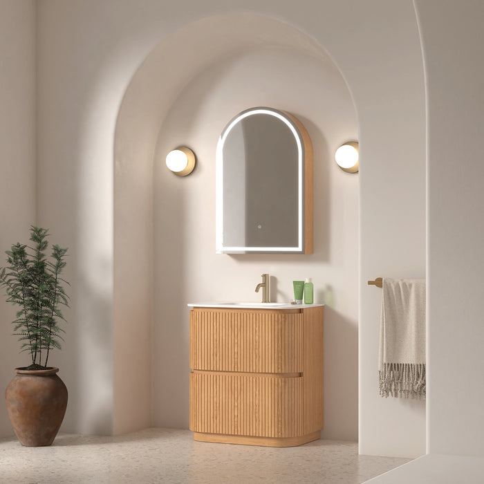 Adella 750 Light Walnut Fluted Floor Standing Vanity