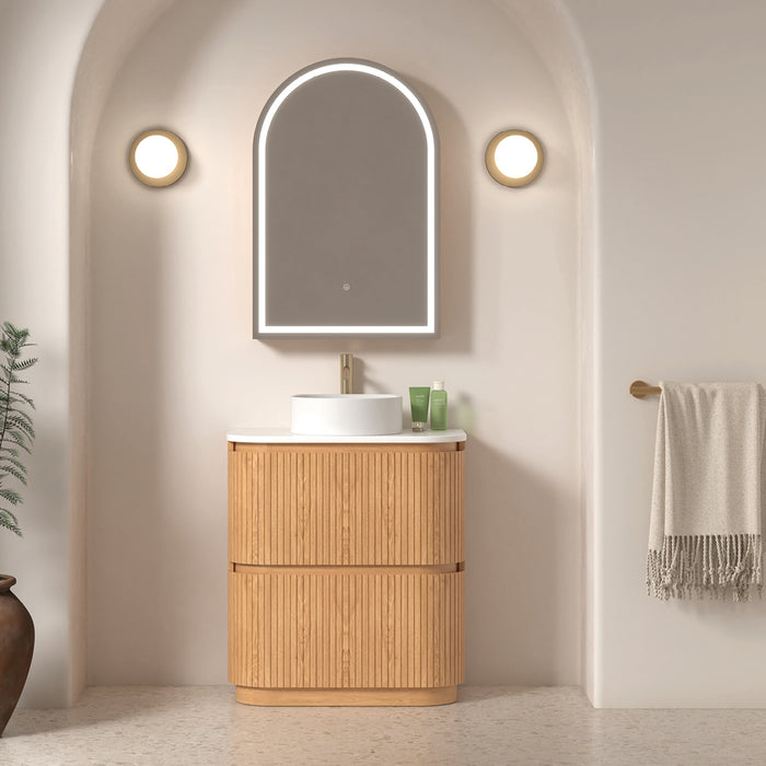 Adella 750 Light Walnut Fluted Floor Standing Vanity