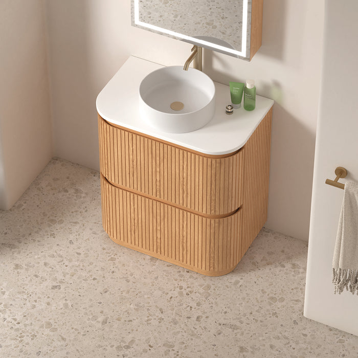 Adella 750 Light Walnut Fluted Floor Standing Vanity