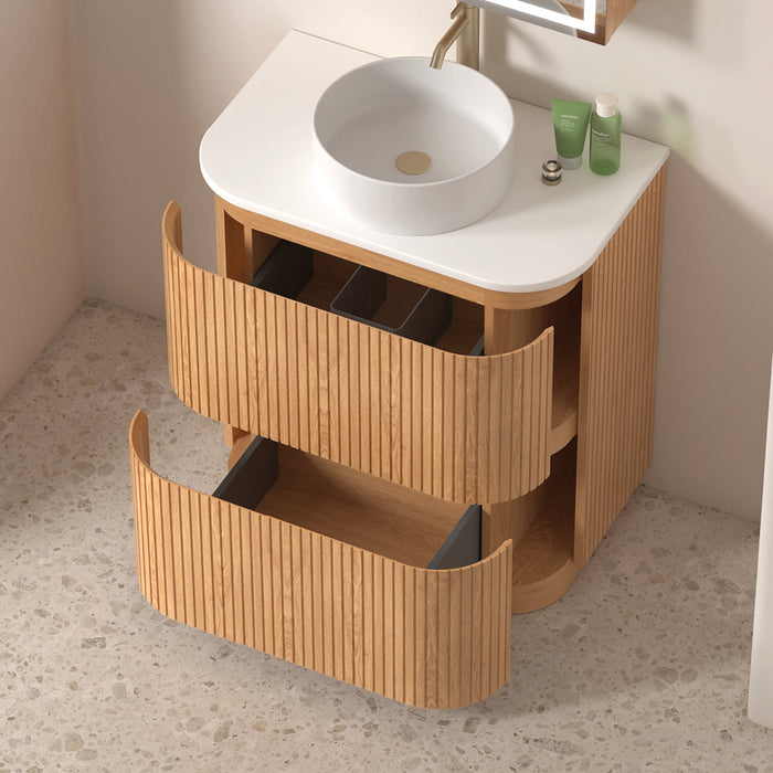 Adella 750 Light Walnut Fluted Floor Standing Vanity
