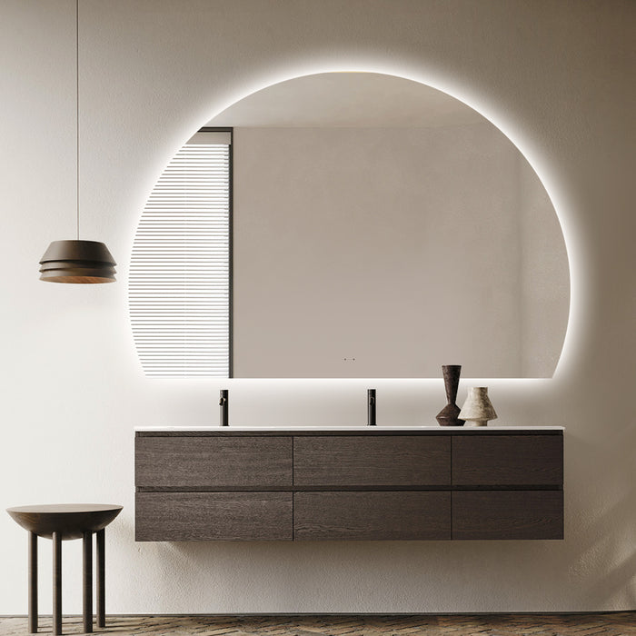 Alora Curved 1050 x 1500 Touchless LED Mirror - Three Light Temperatures