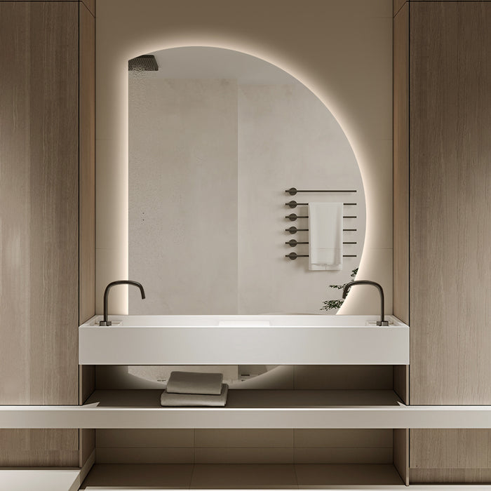 Alora Curved 1050 x 1500 Touchless LED Mirror - Three Light Temperatures - Image 3