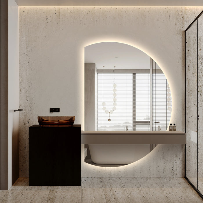 Alora Curved 1050 x 1500 Touchless LED Mirror - Three Light Temperatures - Image 4