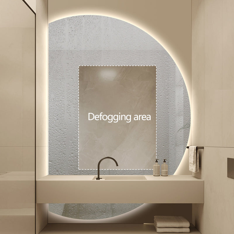 Alora Curved 1050 x 1500 Touchless LED Mirror - Three Light Temperatures - Image 5