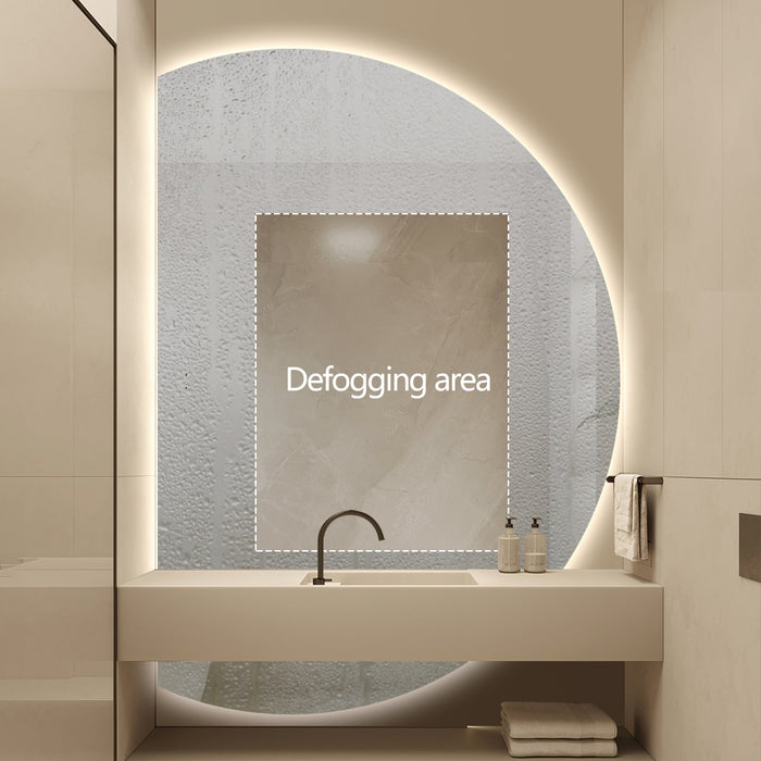 Alora Curved 1050 x 1500 Touchless LED Mirror - Three Light Temperatures - Image 5
