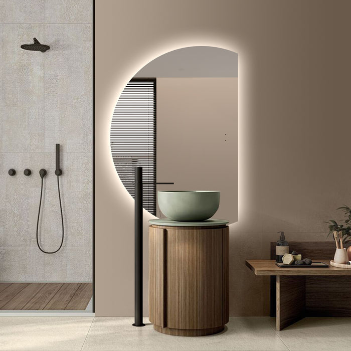 Alora Curved 700 x 1000 Touchless LED Mirror - Three Light Temperatures