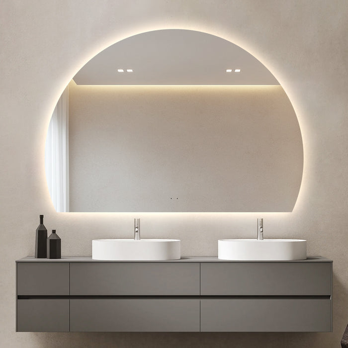 Alora Curved 850 x 1200 Touchless LED Mirror - Three Light Temperatures - Image 2