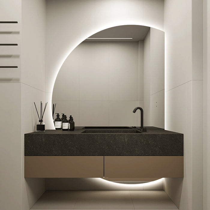 Alora Curved 850 x 1200 Touchless LED Mirror - Three Light Temperatures - Image 3