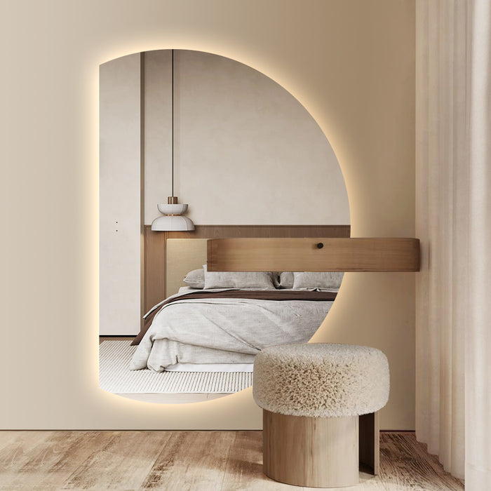 Alora Curved 850 x 1200 Touchless LED Mirror - Three Light Temperatures - Image 4