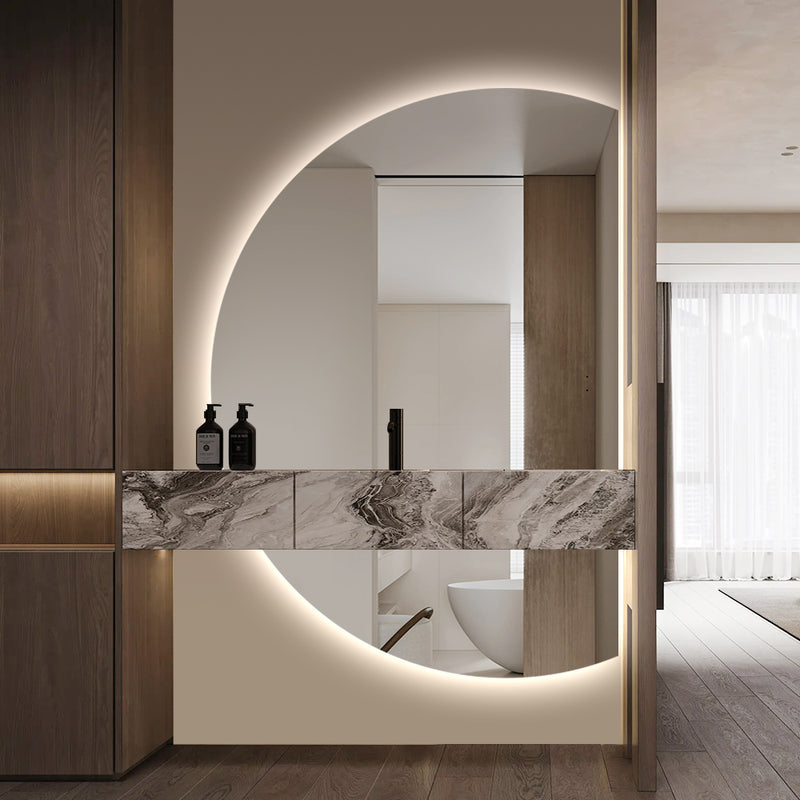 Alora Curved 900 x 1300 Touchless LED Mirror - Three Light Temperatures - Image 3