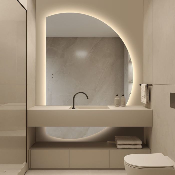 Alora Curved 900 x 1300 Touchless LED Mirror - Three Light Temperatures - Image 4