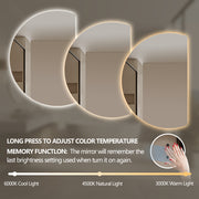 Alora Curved 900 x 1300 Touchless LED Mirror - Three Light Temperatures - Image 6