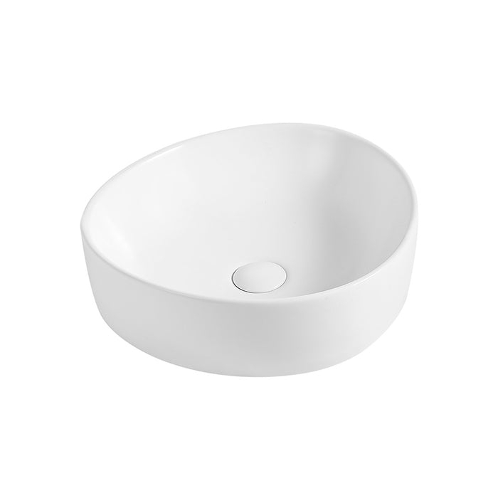 Aluna 410 Gloss White Asymmetrical Above Counter Basin