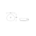 Aluna 410 Matte White Asymmetrical Above Counter Basin dimensions