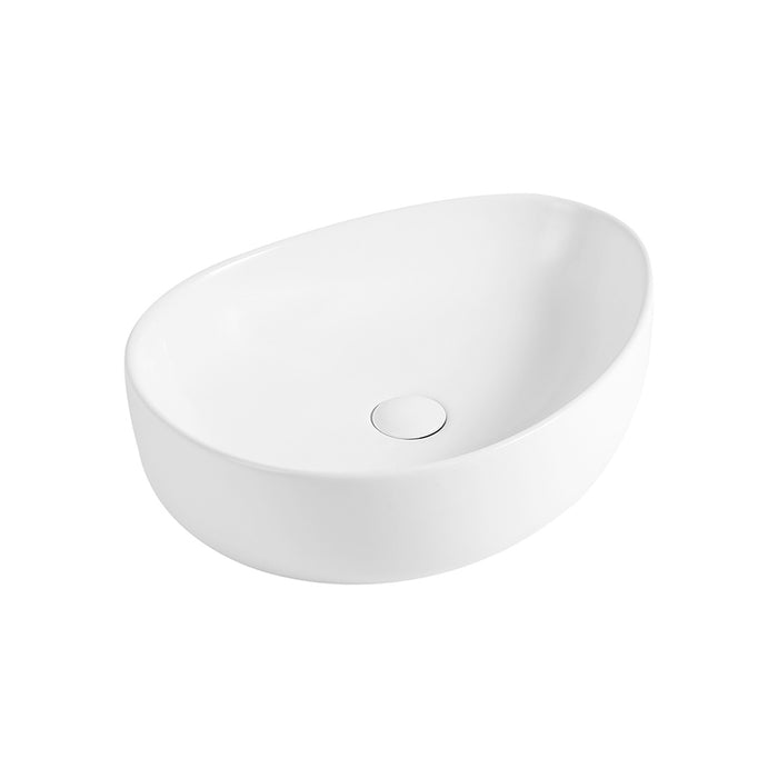 Aluna 515 Matte White Asymmetrical Above Counter Basin