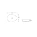 Aluna 515 Matte White Asymmetrical Above Counter Basin dimensions