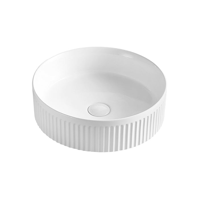 Amara 360 Gloss White Round Fluted Above Counter Basin